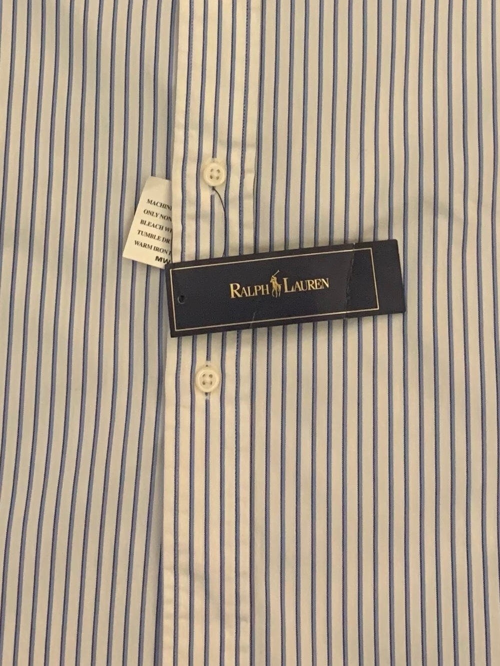 RALPH LAUREN LS Custom Fit All Cotton Striped Shirt - Picture 7 of 7